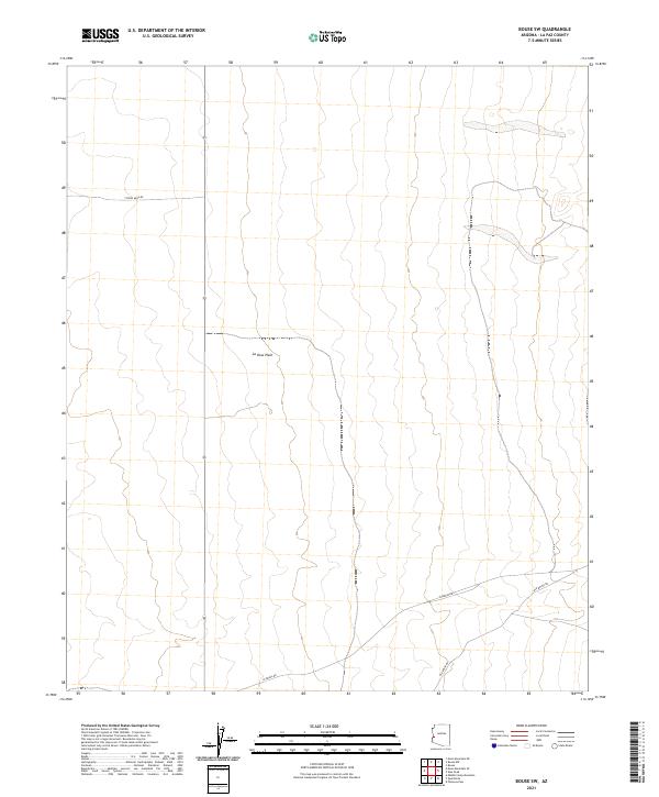 USGS US Topo 7.5-minute map for Bouse SW AZ 2021
