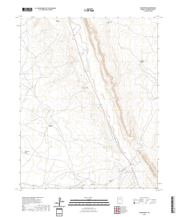 US Topo 7.5-minute map for Cedar Ridge AZ