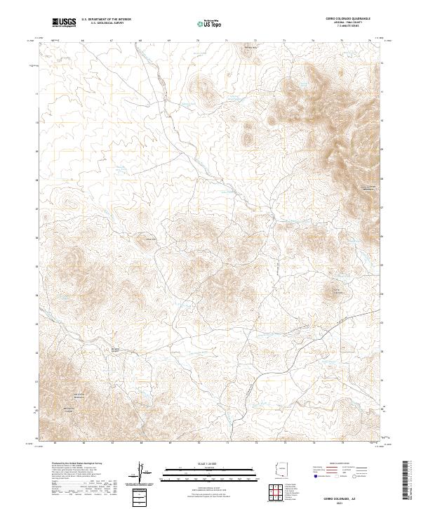 USGS US Topo 7.5-minute map for Cerro Colorado AZ 2021