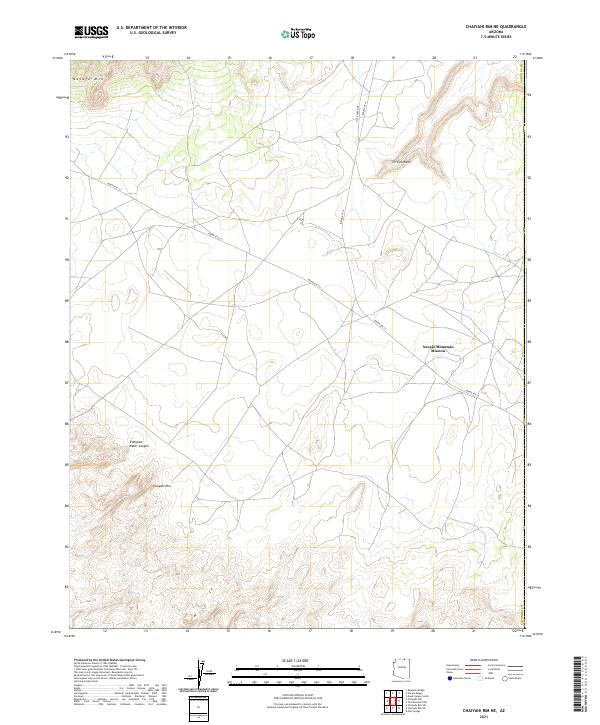 US Topo 7.5-minute map for Chaiyahi Rim NE AZ