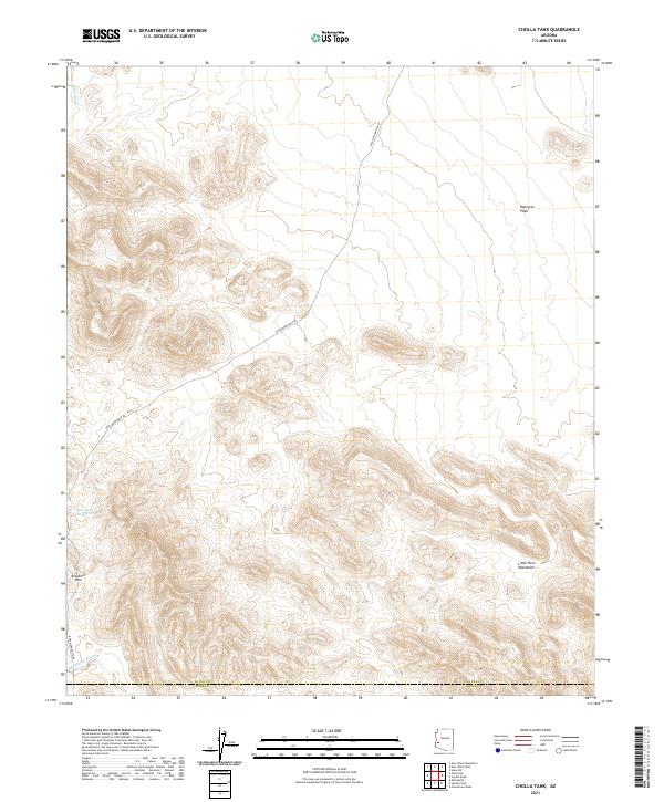 US Topo 7.5-minute map for Cholla Tank AZ – American Map Store