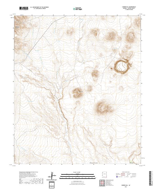 US Topo 7.5-minute map for Cinder Hill AZ