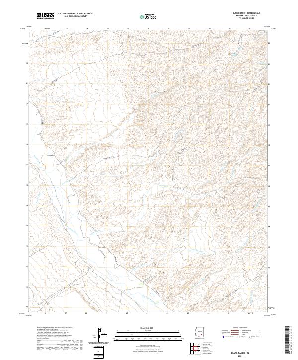 US Topo 7.5-minute map for Clark Ranch AZ – American Map Store