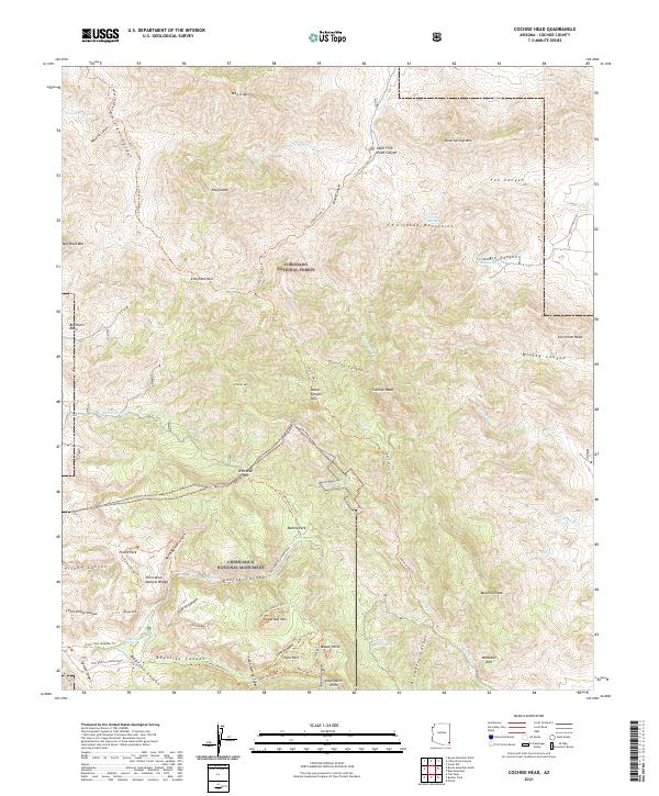US Topo 7.5-minute map for Cochise Head AZ