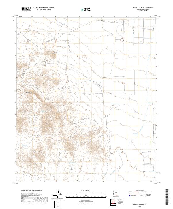 US Topo 7.5-minute map for Cocoraque Butte AZ