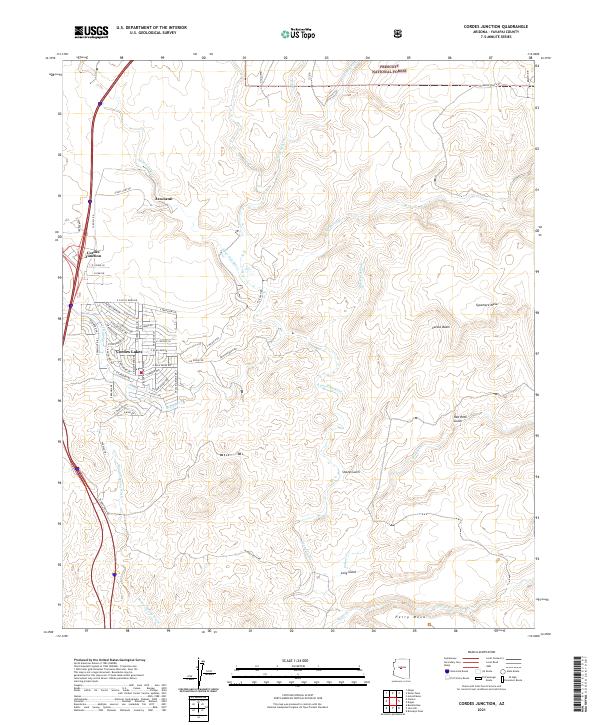 US Topo 7.5-minute map for Cordes Junction AZ