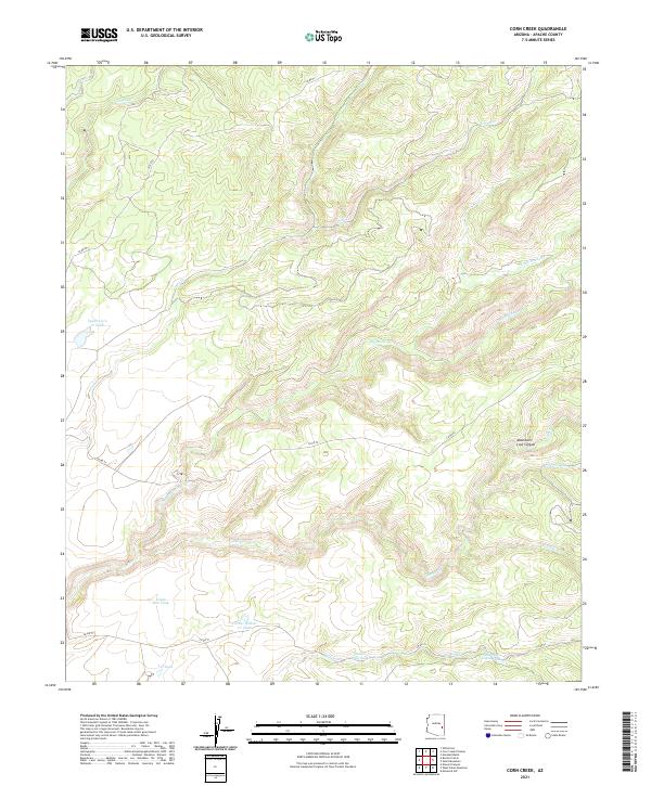 US Topo 7.5-minute map for Corn Creek AZ