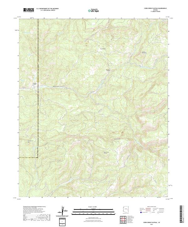 US Topo 7.5-minute map for Corn Creek Plateau AZ