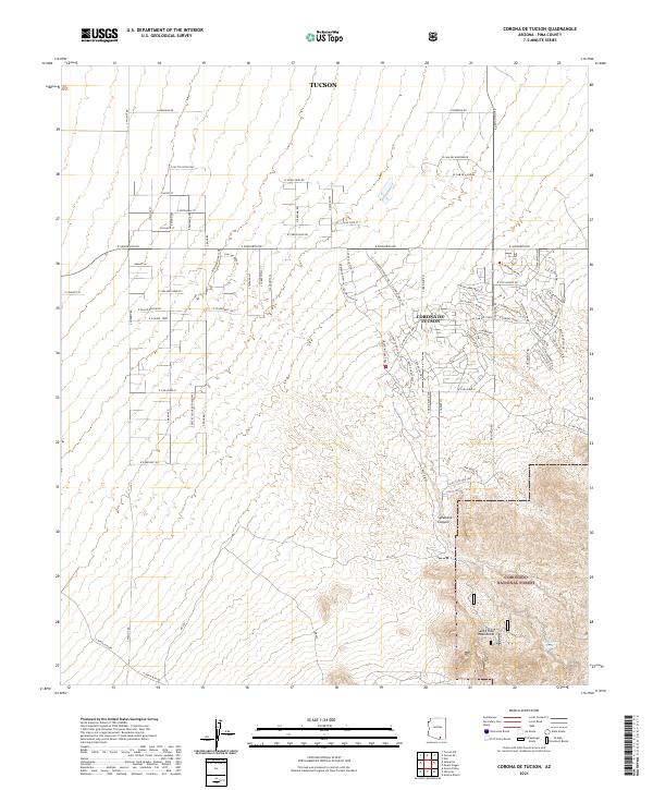 US Topo 7.5-minute map for Corona De Tucson AZ