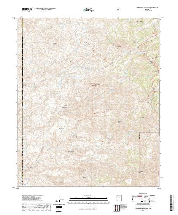 US Topo 7.5-minute map for Coronado Mountain AZ