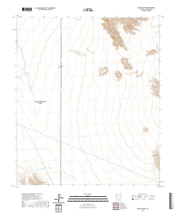 USGS US Topo 7.5-minute map for Coyote Water AZ 2021