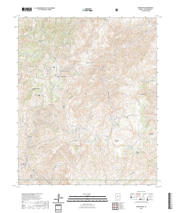 US Topo 7.5minute map for Crown King AZ American Map Store