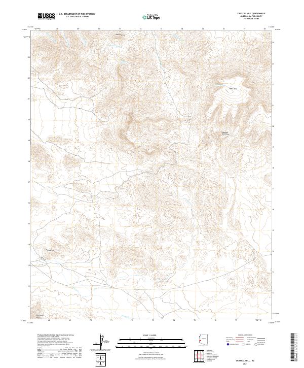 USGS US Topo 7.5-minute map for Crystal Hill AZ 2021