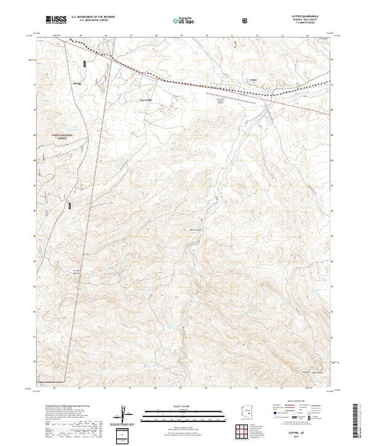 US Topo 7.5-minute map for Cutter AZ – American Map Store