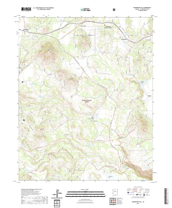 US Topo 7.5-minute map for Davenport Hill AZ