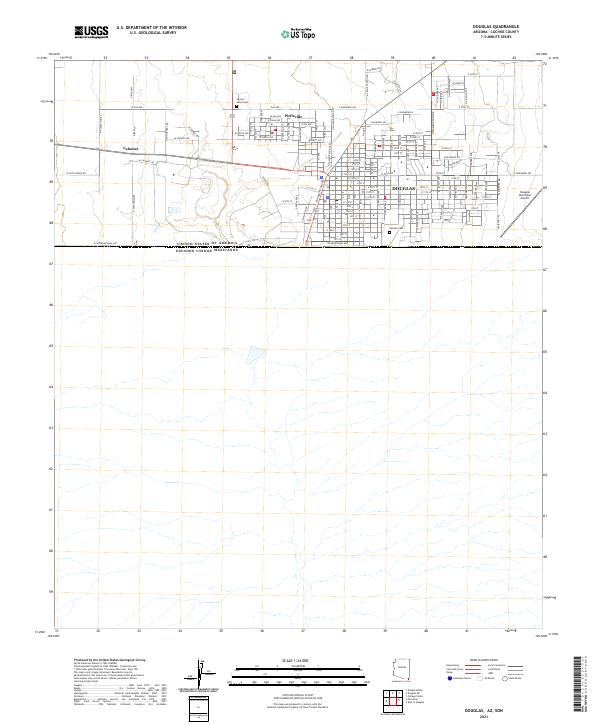 USGS US Topo 7.5-minute map for Douglas AZSON 2021