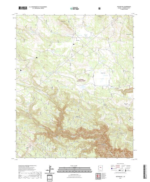 US Topo 7.5-minute map for Dutton Hill AZ – American Map Store