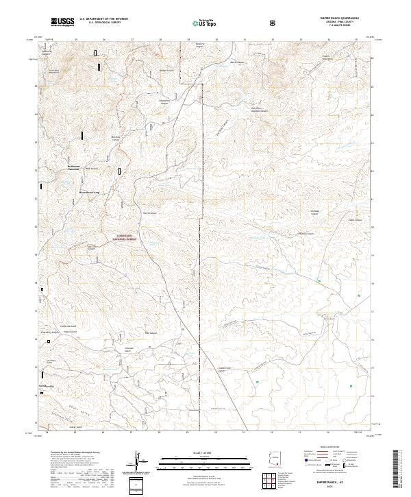 US Topo 7.5-minute map for Empire Ranch AZ – American Map Store