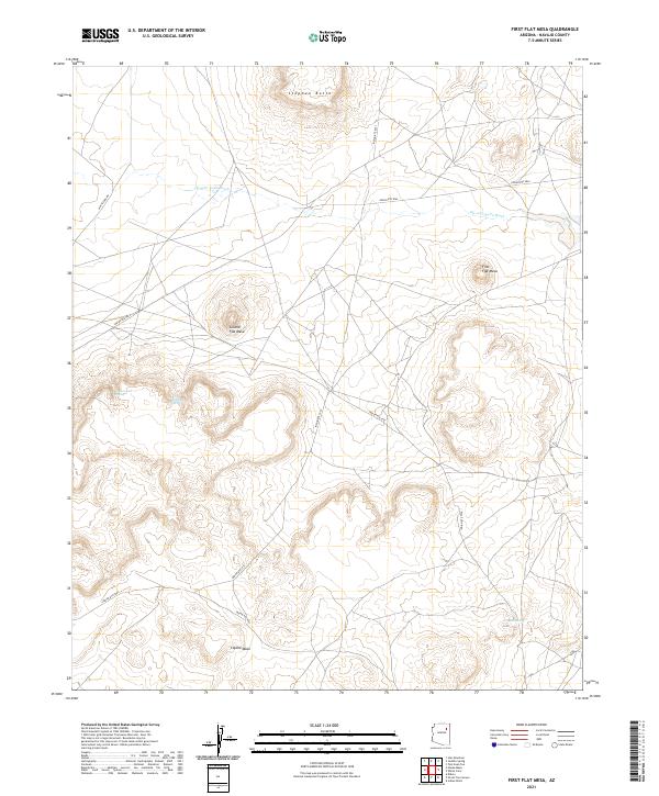 US Topo 7.5-minute map for First Flat Mesa AZ – American Map Store