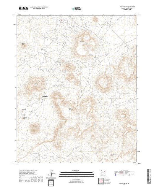 US Topo 7.5-minute map for French Butte AZ – American Map Store