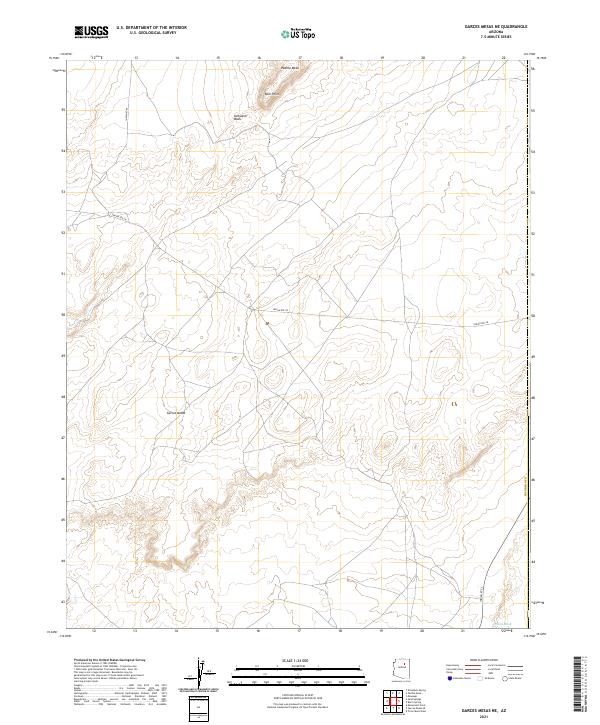 US Topo 7.5-minute map for Garces Mesas NE AZ – American Map Store
