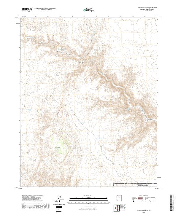 US Topo 7.5-minute map for Grassy Mountain AZ