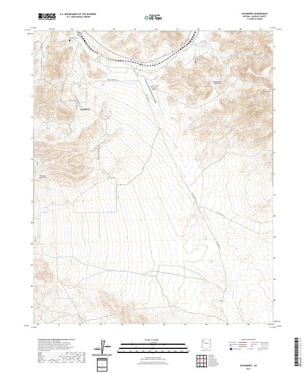 US Topo 7.5-minute map for Hackberry AZ