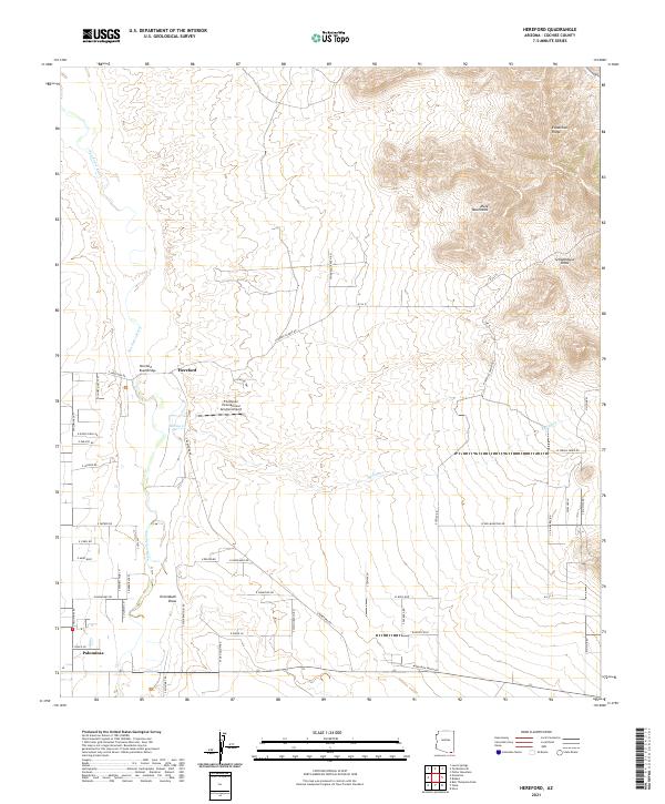 US Topo 7.5-minute map for Hereford AZ