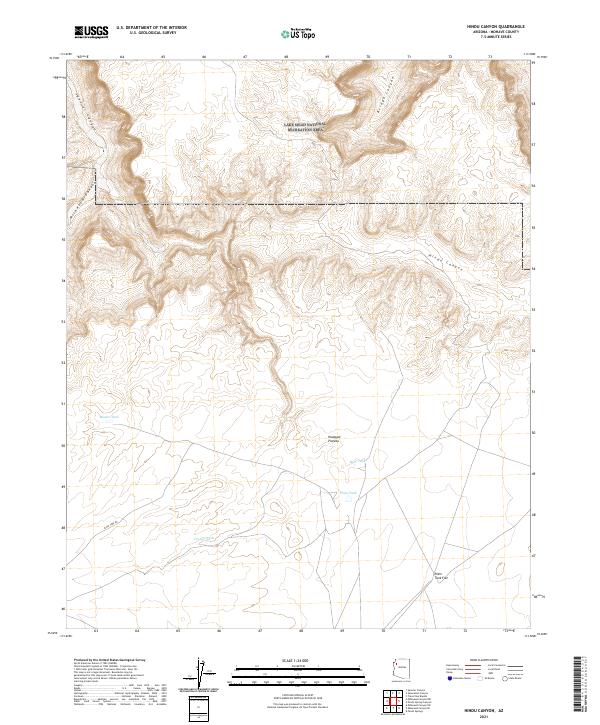 US Topo 7.5-minute map for Hindu Canyon AZ