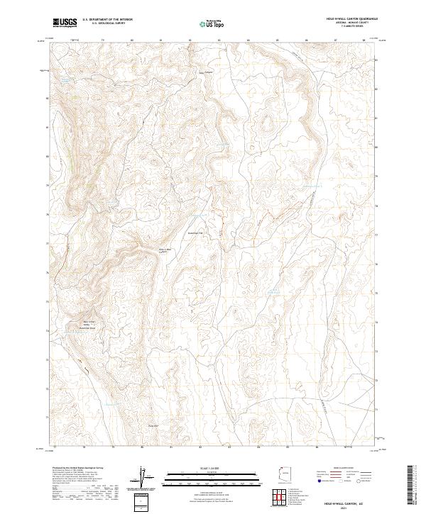 US Topo 7.5-minute map for Hole-n-Wall Canyon AZ