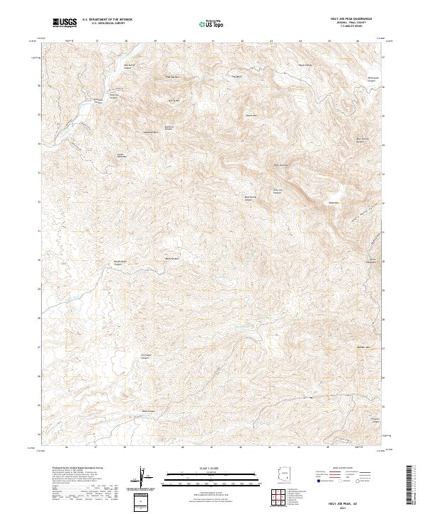 US Topo 7.5-minute map for Holy Joe Peak AZ