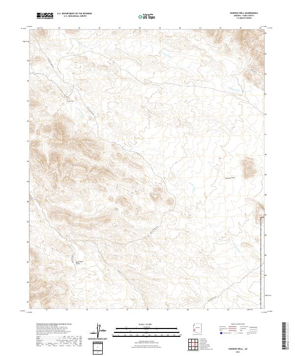 US Topo 7.5-minute map for Hoodoo Well AZ