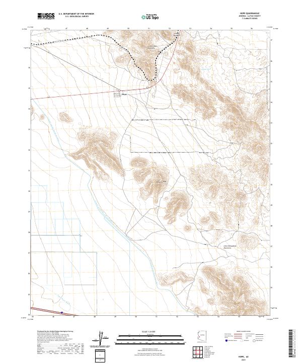 US Topo 7.5-minute map for Hope AZ