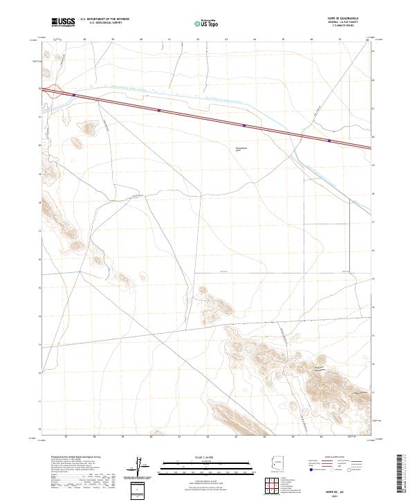 US Topo 7.5-minute map for Hope SE AZ