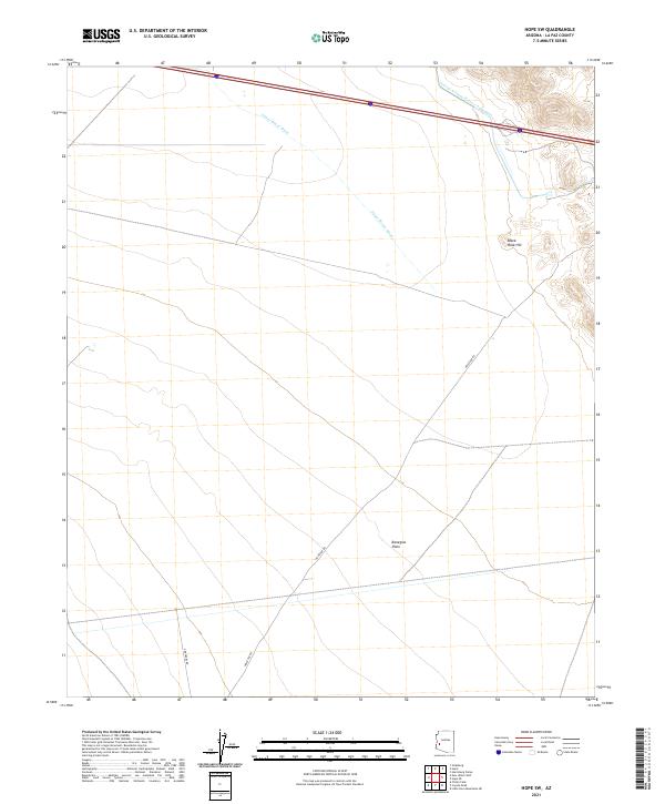 US Topo 7.5-minute map for Hope SW AZ