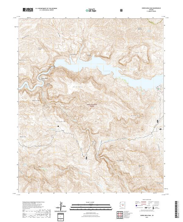 US Topo 7.5-minute map for Horse Mesa Dam AZ