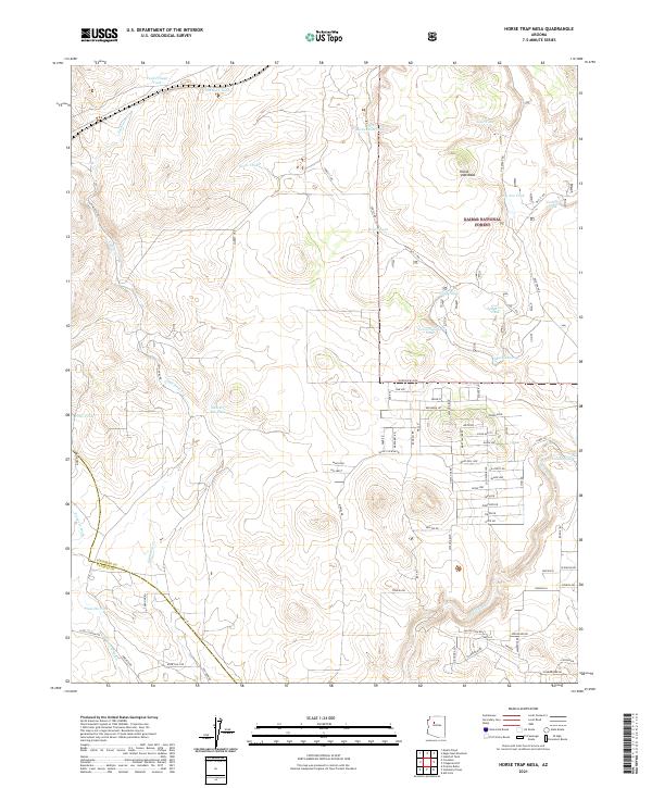 US Topo 7.5-minute map for Horse Trap Mesa AZ