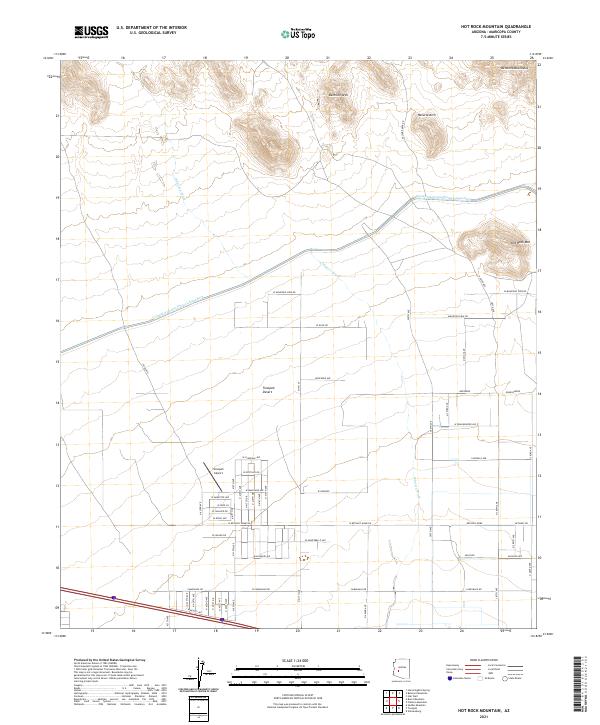 US Topo 7.5-minute map for Hot Rock Mountain AZ