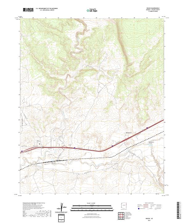 US Topo 7.5-minute map for Houck AZ