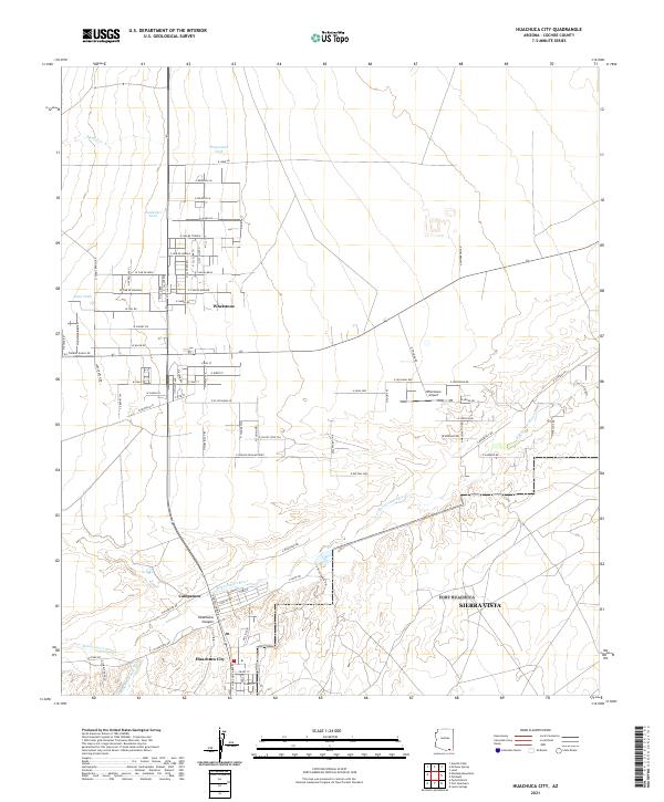 US Topo 7.5-minute map for Huachuca City AZ