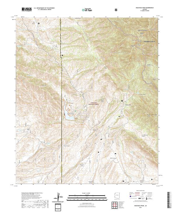 US Topo 7.5-minute map for Huachuca Peak AZ