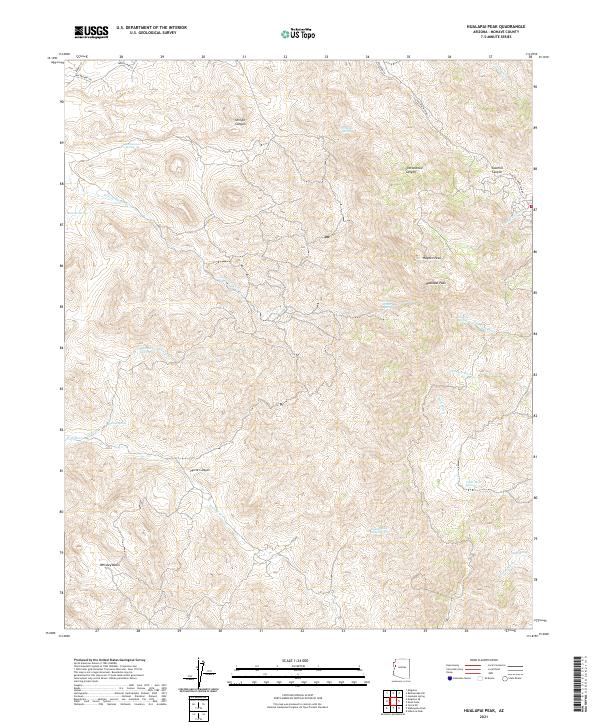 US Topo 7.5-minute map for Hualapai Peak AZ
