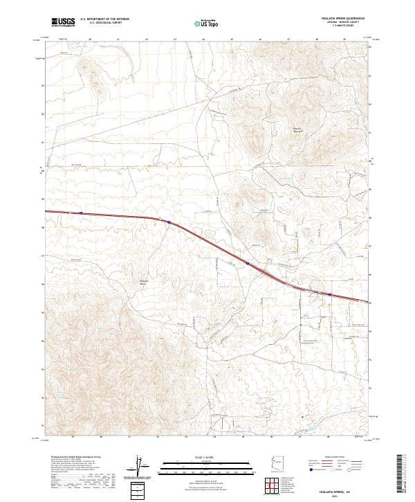 US Topo 7.5-minute map for Hualapai Spring AZ
