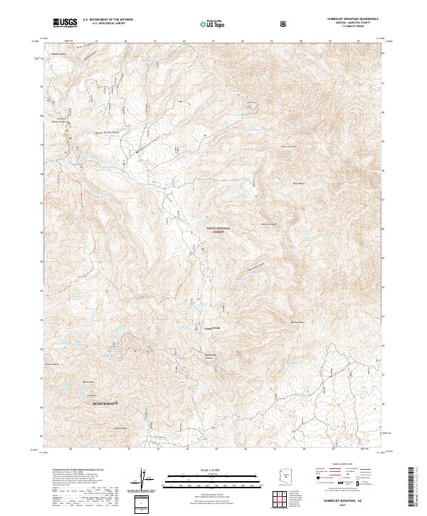 US Topo 7.5-minute map for Humboldt Mountain AZ