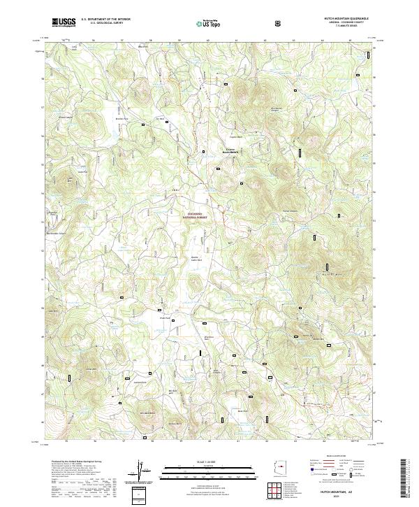 US Topo 7.5-minute map for Hutch Mountain AZ