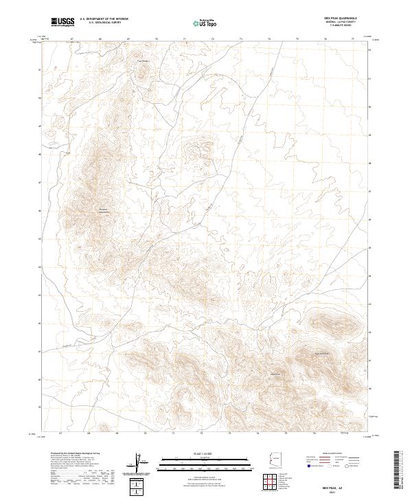USGS US Topo 7.5-minute map for Ibex Peak AZ 2021 – American Map Store