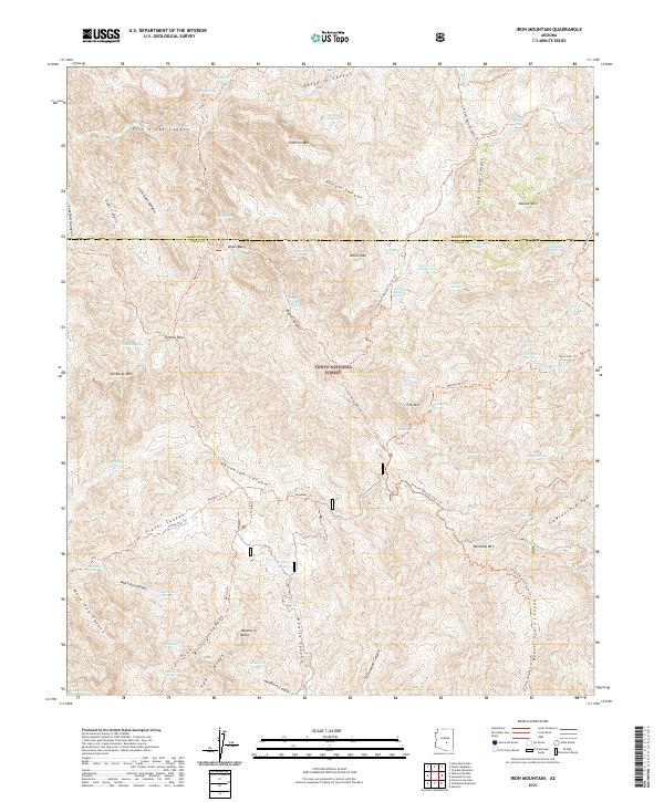 US Topo 7.5-minute map for Iron Mountain AZ