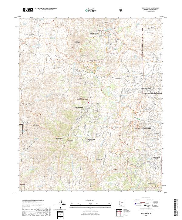 US Topo 7.5-minute map for Iron Springs AZ