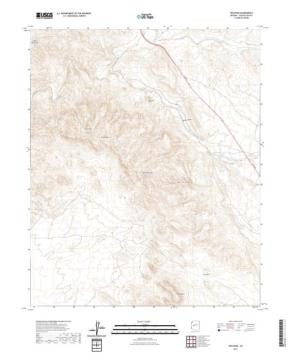 US Topo 7.5-minute map for Ives Peak AZ