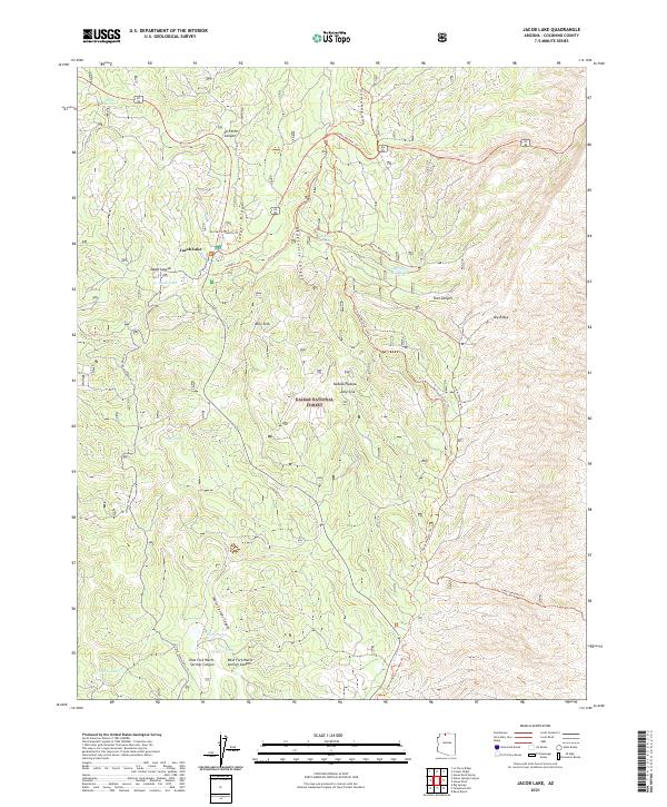 US Topo 7.5-minute map for Jacob Lake AZ